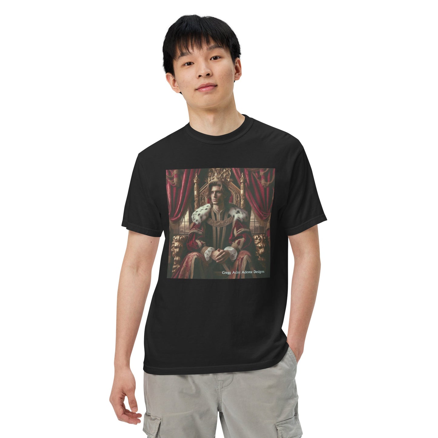 King1 Unisex garment - dyed heavyweight t-shirt - Gregg Acini Adoree Designs - Tee Shirt