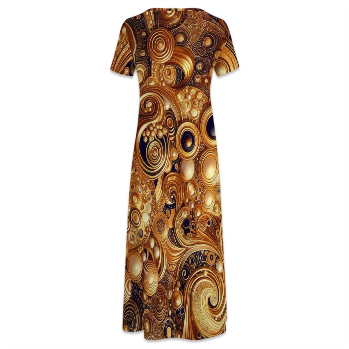KL - Gold4 Crew Neck Short Sleeve Maxi Dress - Gregg Acini Adoree Designs - Dress