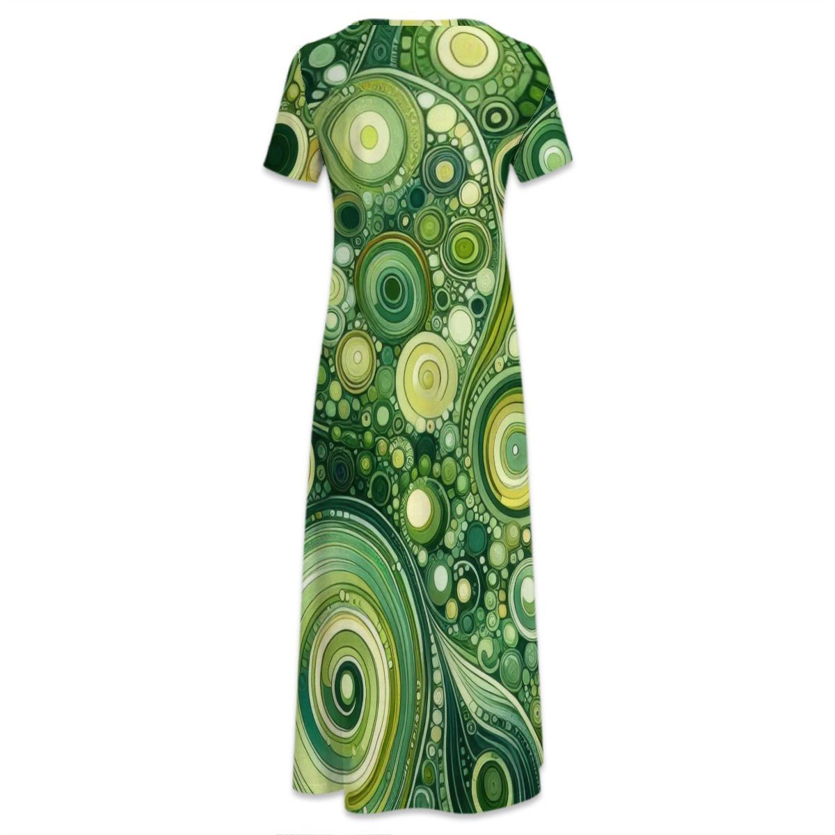 KL - Lime1 Crew Neck Short Sleeve Maxi Dress - Gregg Acini Adoree Designs - Dress