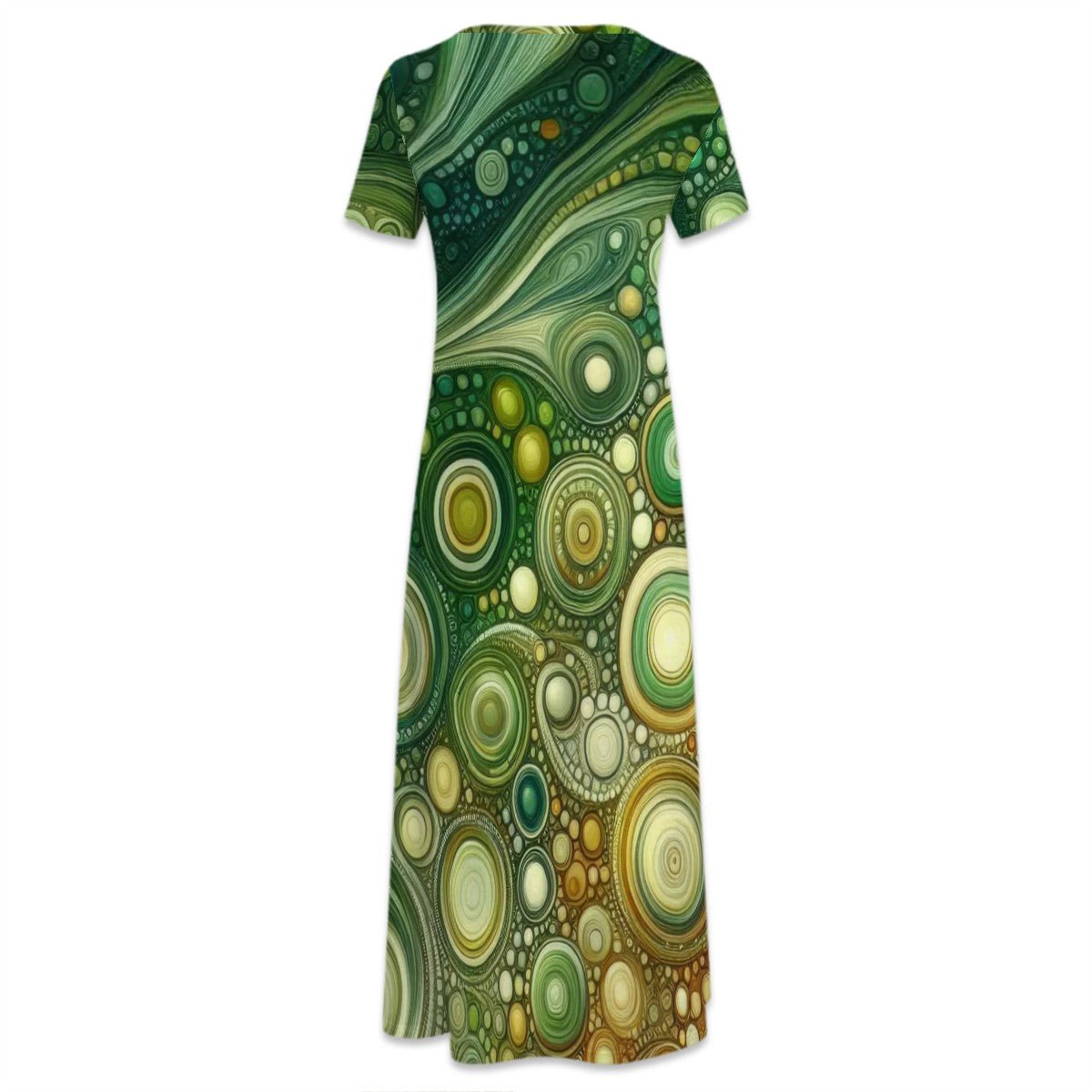 KL - Lime2 Crew Neck Short Sleeve Maxi Dress - Gregg Acini Adoree Designs - Dress