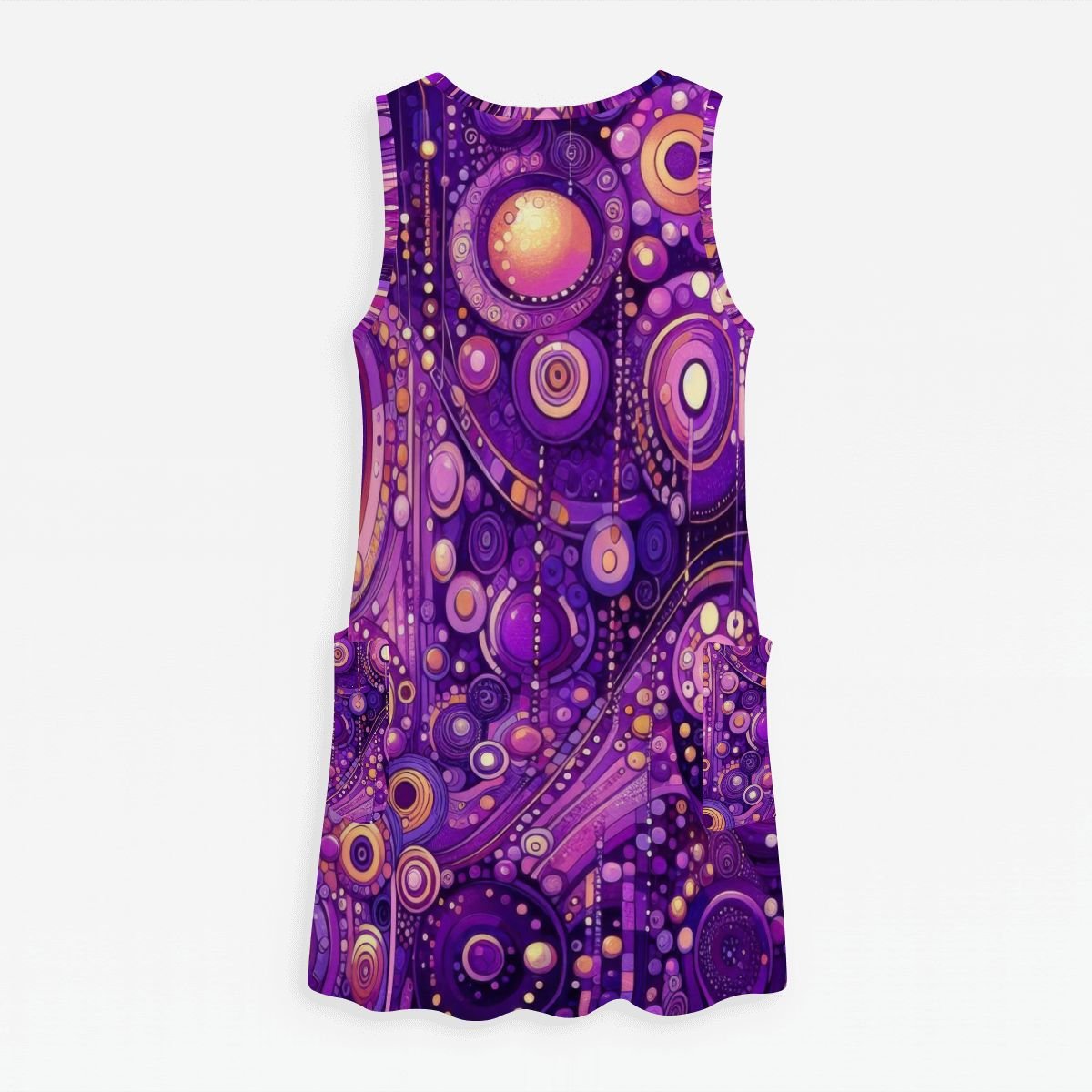 KL - Purple1 Women's Sleeveless Dress with Pockets - Gregg Acini Adoree Designs - Dress