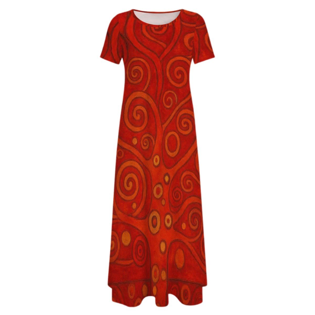 KL - Scarlet1 Crew Neck Short Sleeve Maxi Dress - Gregg Acini Adoree Designs - Dress