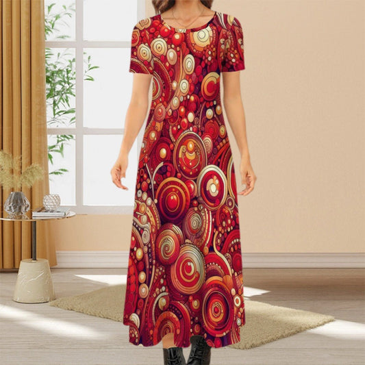 KL - Scarlet2 Crew Neck Short Sleeve Maxi Dress - Gregg Acini Adoree Designs - Dress