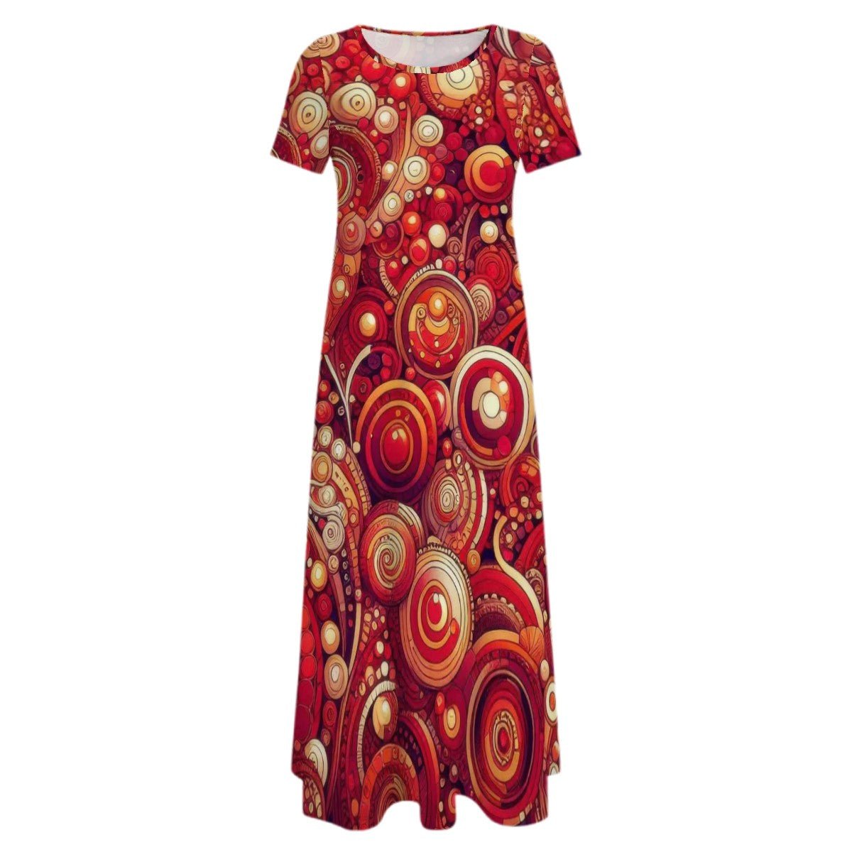 KL - Scarlet2 Crew Neck Short Sleeve Maxi Dress - Gregg Acini Adoree Designs - Dress