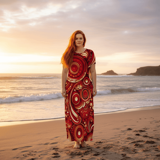 KL - Scarlet3 Crew Neck Short Sleeve Maxi Dress - Gregg Acini Adoree Designs - Dress