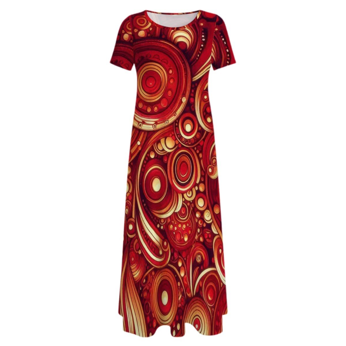 KL - Scarlet3 Crew Neck Short Sleeve Maxi Dress - Gregg Acini Adoree Designs - Dress