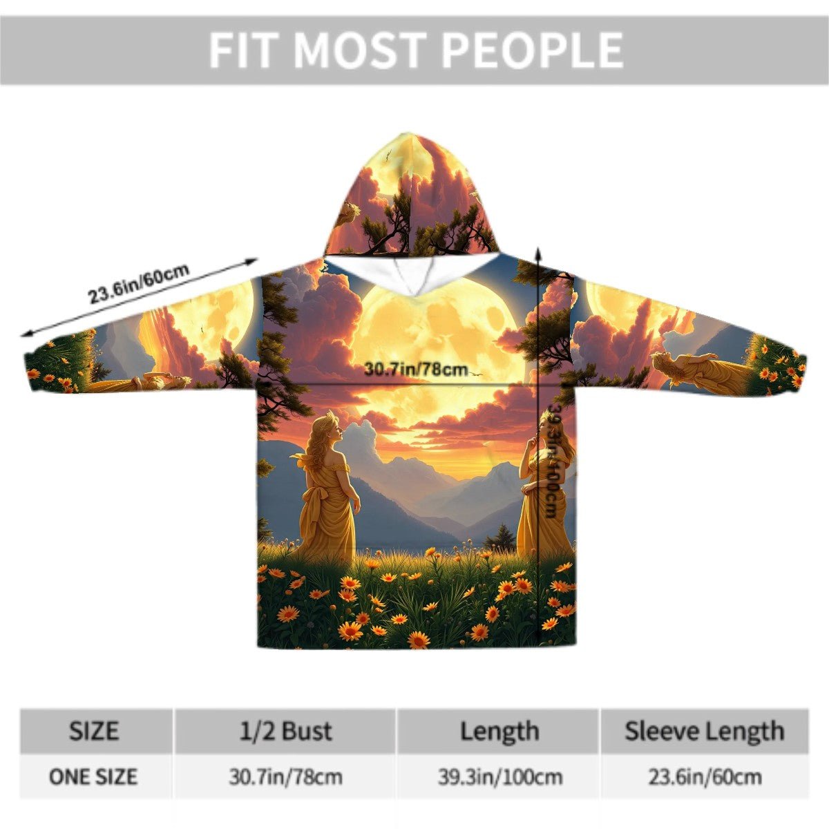 Ladies of the Moon Adult Blanket Hoodie - Gregg Acini Adoree Designs - Hooded Blanket