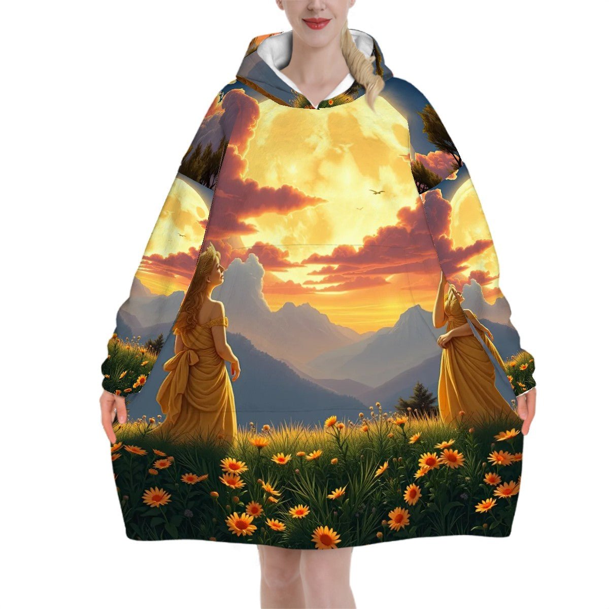 Ladies of the Moon Adult Blanket Hoodie - Gregg Acini Adoree Designs - Hooded Blanket