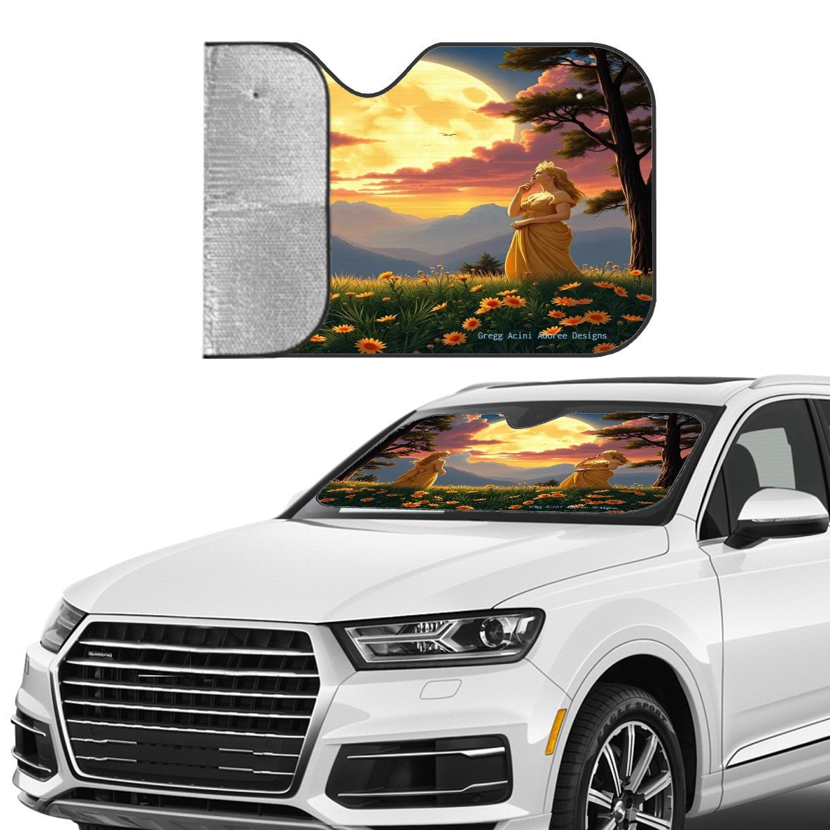 Ladies of the Moon Car Windshield Sun Shade (Stiff Version) - Gregg Acini Adoree Designs - Sun Shade
