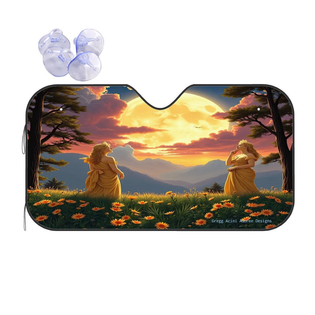 Ladies of the Moon Car Windshield Sun Shade (Stiff Version) - Gregg Acini Adoree Designs - Sun Shade