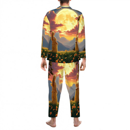 Ladies of the Moon Long Sleeved Pajamas for Men Set - Gregg Acini Adoree Designs - Men's Pajamas