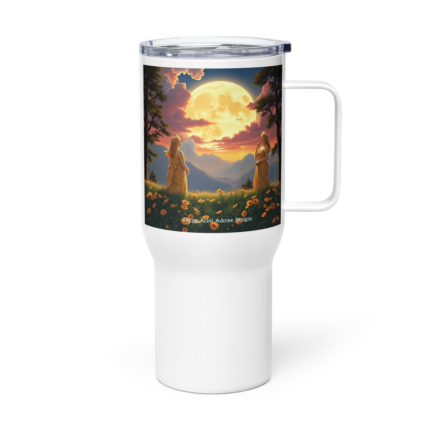 Ladies of the Moon Travel mug with a handle - Gregg Acini Adoree Designs - Tumbler