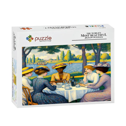 Ladies with the Yellow Hats Wooden Jigsaw Puzzles 500 pcs - Gregg Acini Adoree Designs - Jigsaw Puzzle