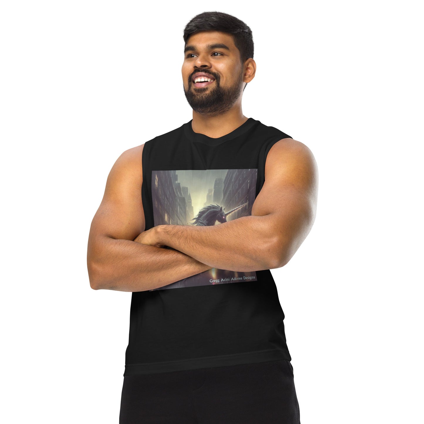 Motorcycle Unicorn Muscle Shirt by Gregg Acini Adoree Designs - Gregg Acini Adoree Designs - Muscle Shirt