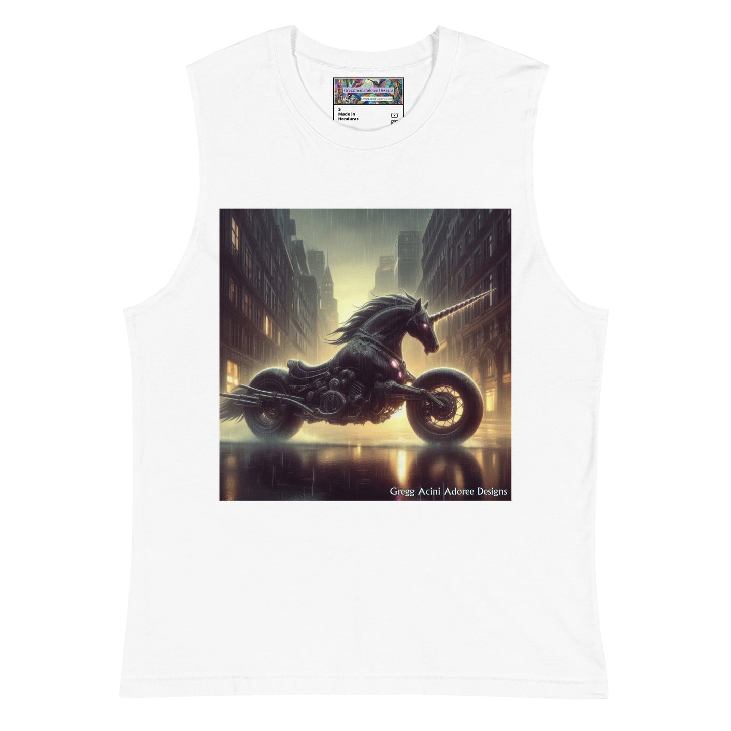 Motorcycle Unicorn Muscle Shirt by Gregg Acini Adoree Designs - Gregg Acini Adoree Designs - Muscle Shirt