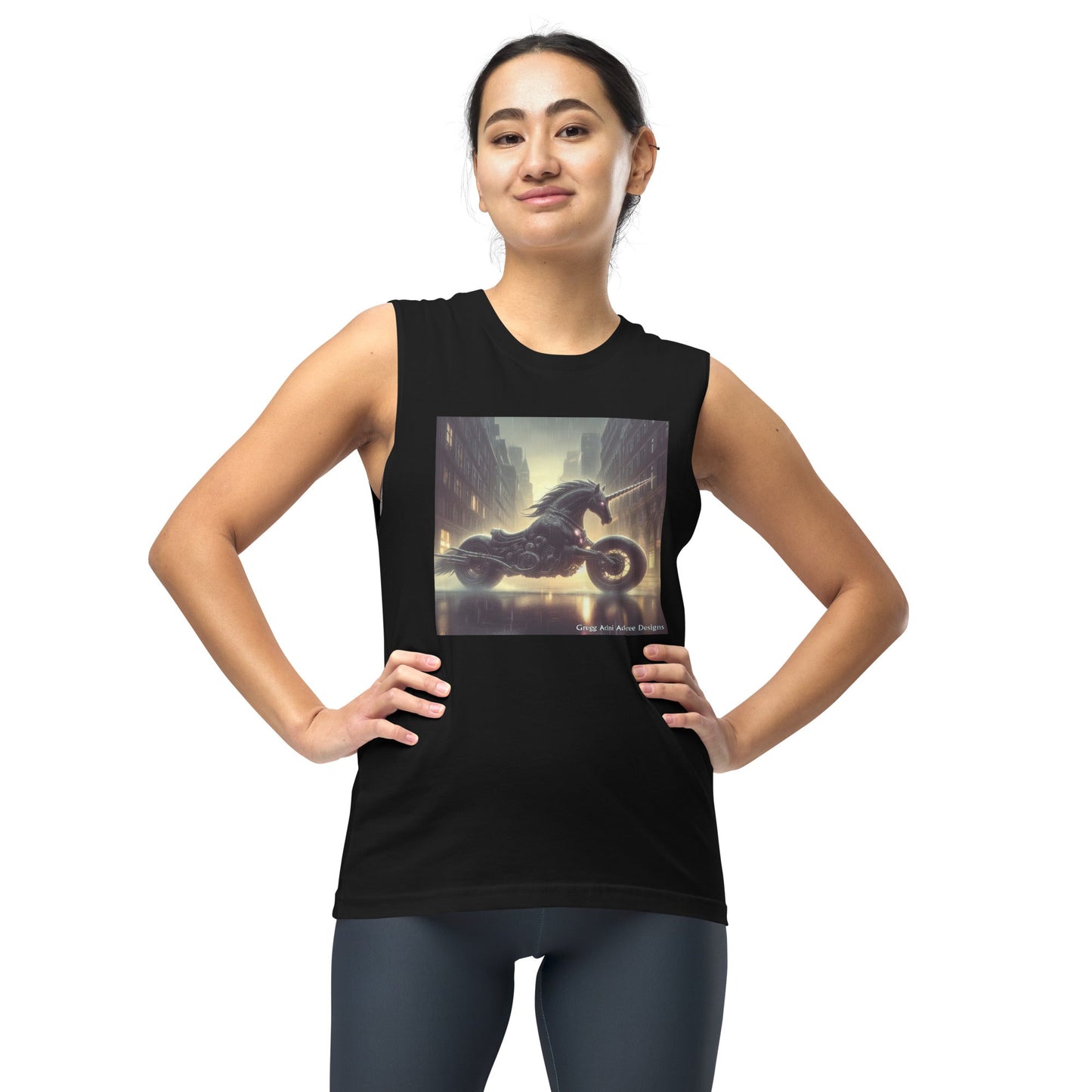 Motorcycle Unicorn Muscle Shirt by Gregg Acini Adoree Designs - Gregg Acini Adoree Designs - Muscle Shirt