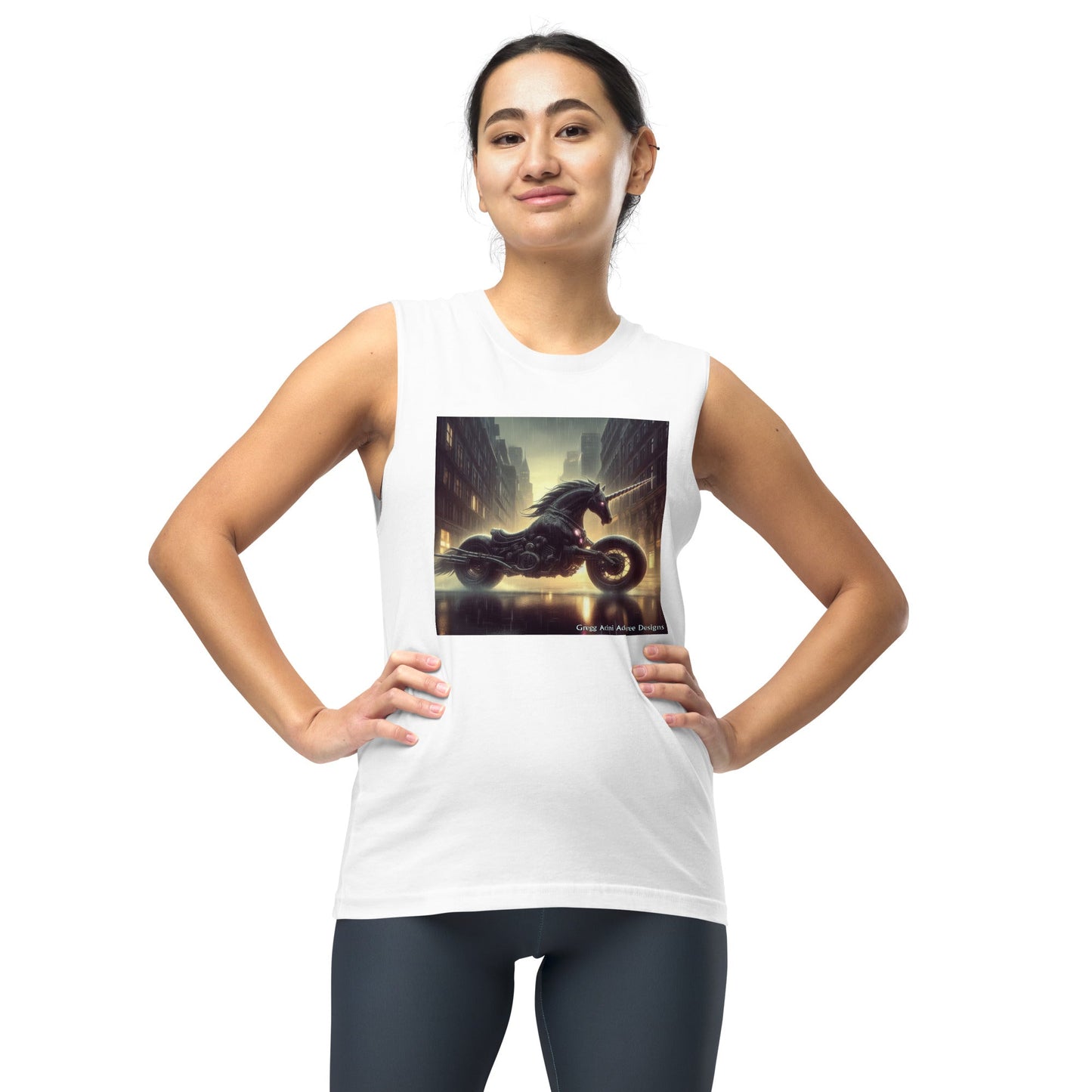 Motorcycle Unicorn Muscle Shirt by Gregg Acini Adoree Designs - Gregg Acini Adoree Designs - Muscle Shirt