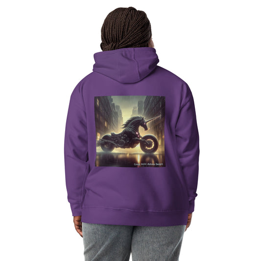Motorcycle Unicorn Unisex Hoodie by Gregg Acini Adoree Designs - Gregg Acini Adoree Designs - Hoodie