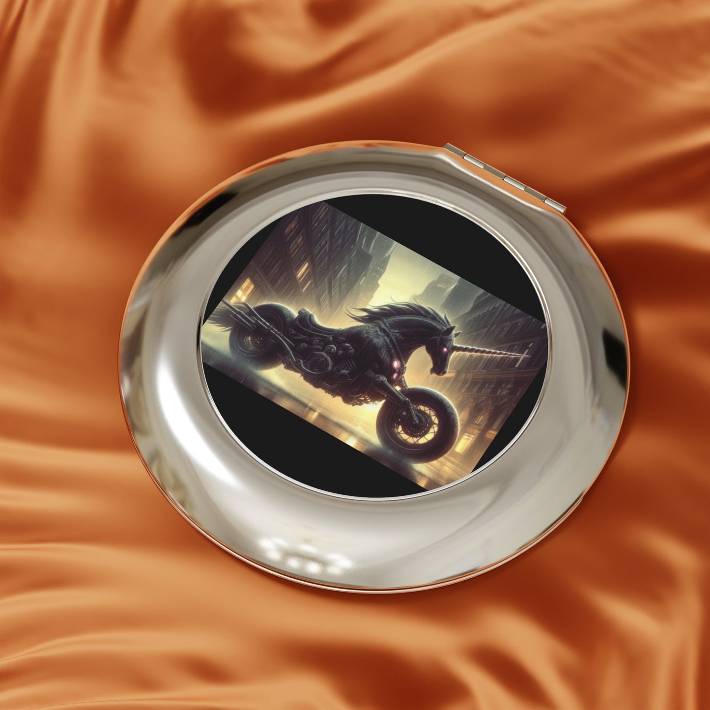 Motorcycle Unicorn Vintage Travel Mirror - Gregg Acini Adoree Designs - Accessories