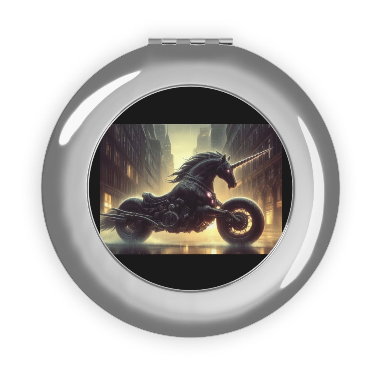 Motorcycle Unicorn Vintage Travel Mirror - Gregg Acini Adoree Designs - Accessories