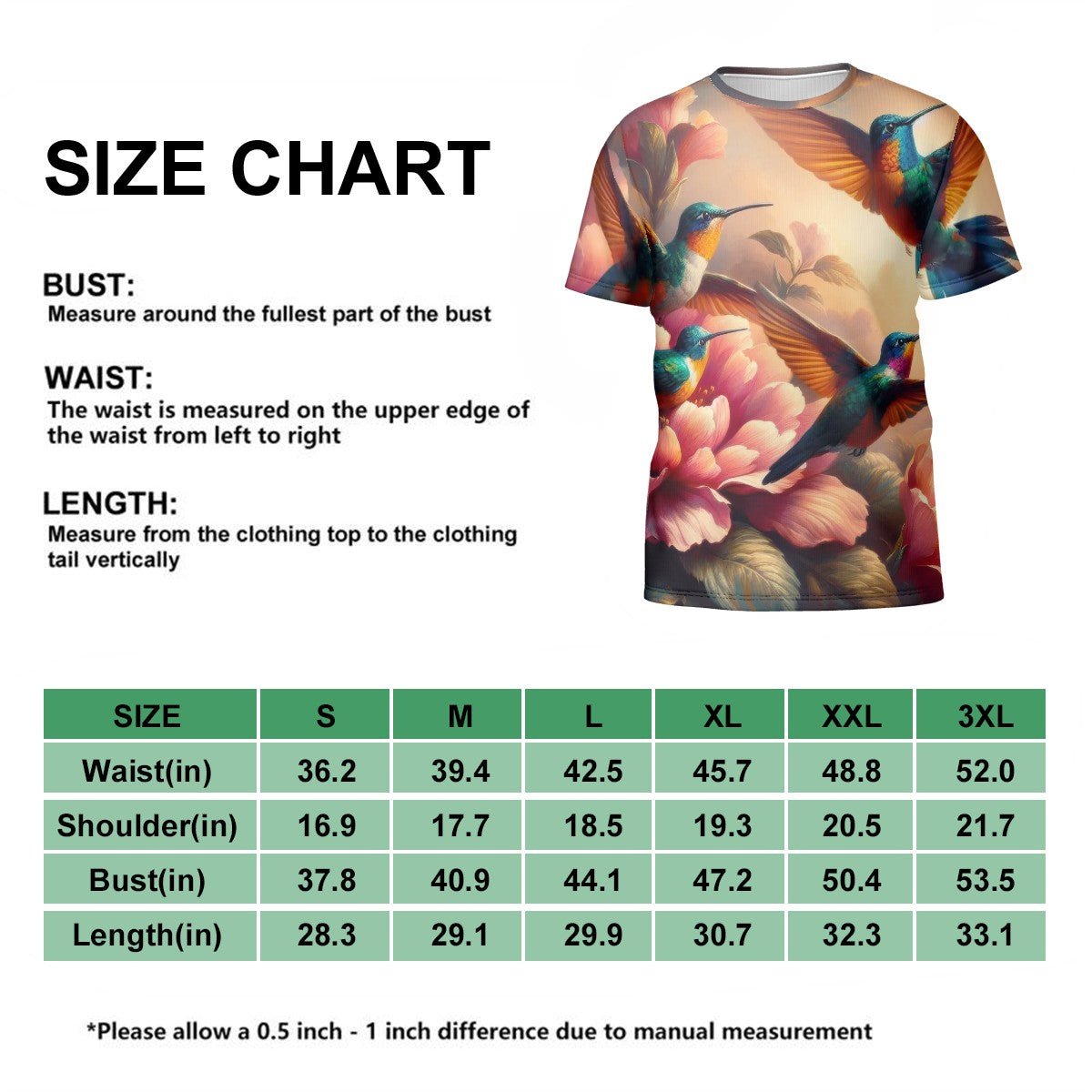Multicolor Hummingbirds Short - Sleeve T-Shirt - Gregg Acini Adoree Designs - T-shirts