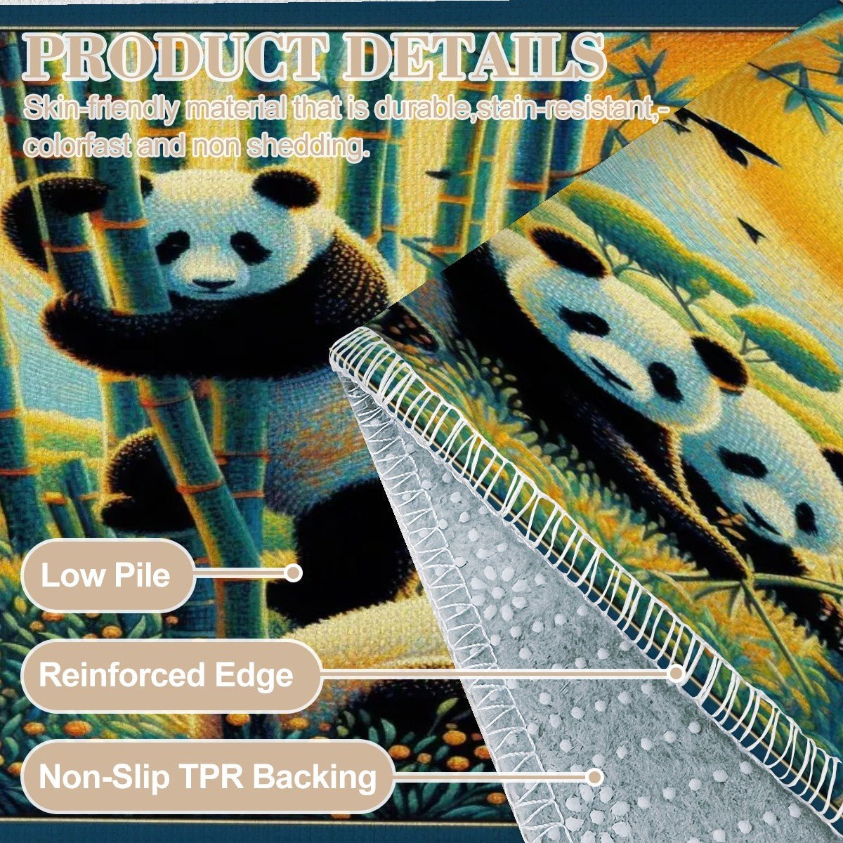 Panda Family Area Mat - Gregg Acini Adoree Designs - Rugs & Mats