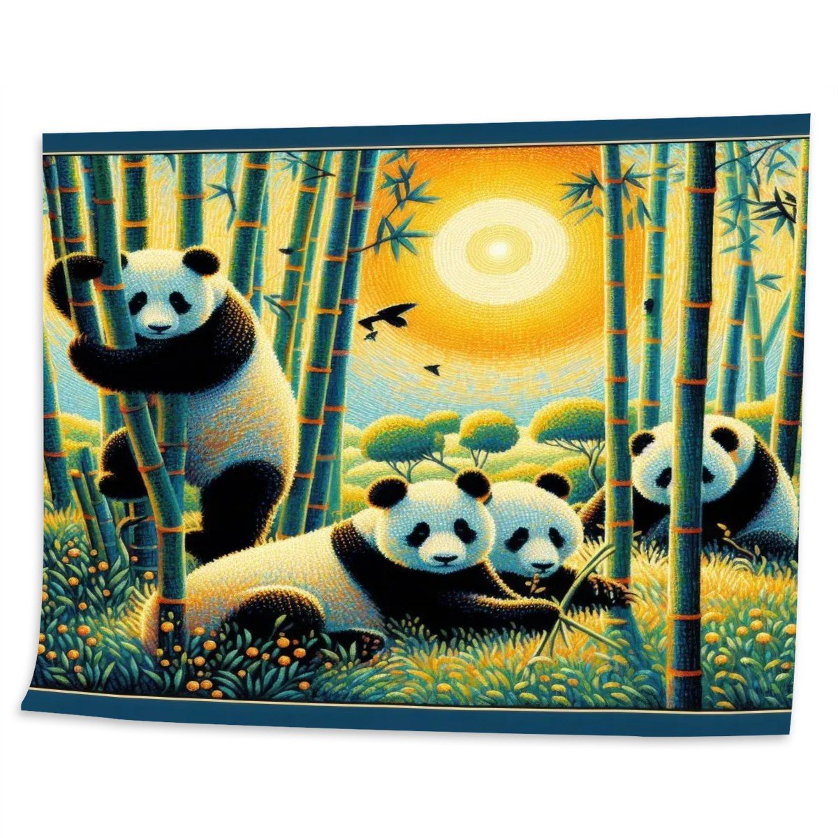 Panda Family Frameless Paint by Numbers Kit for Adults (Horizontal) - Gregg Acini Adoree Designs - Paint by Numbers