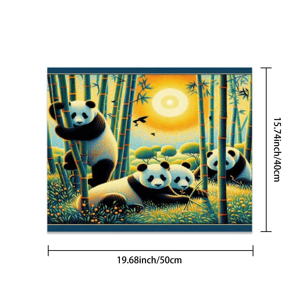 Panda Family Frameless Paint by Numbers Kit for Adults (Horizontal) - Gregg Acini Adoree Designs - Paint by Numbers