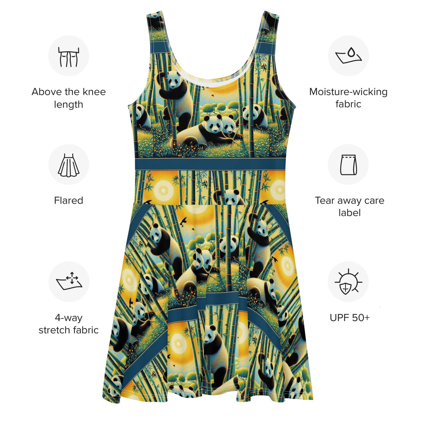 Panda Family Skater Dress - Gregg Acini Adoree Designs - Dress
