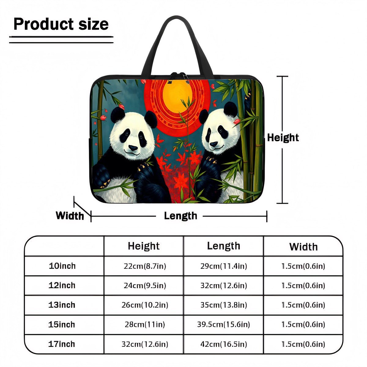 Panda Sunset Laptop Bag - Gregg Acini Adoree Designs - Computer Bag