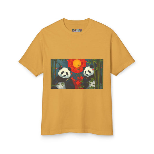 Panda Sunset Unisex Heavyweight Tee - Perfect for Animal Lovers - Gregg Acini Adoree Designs - T-Shirt