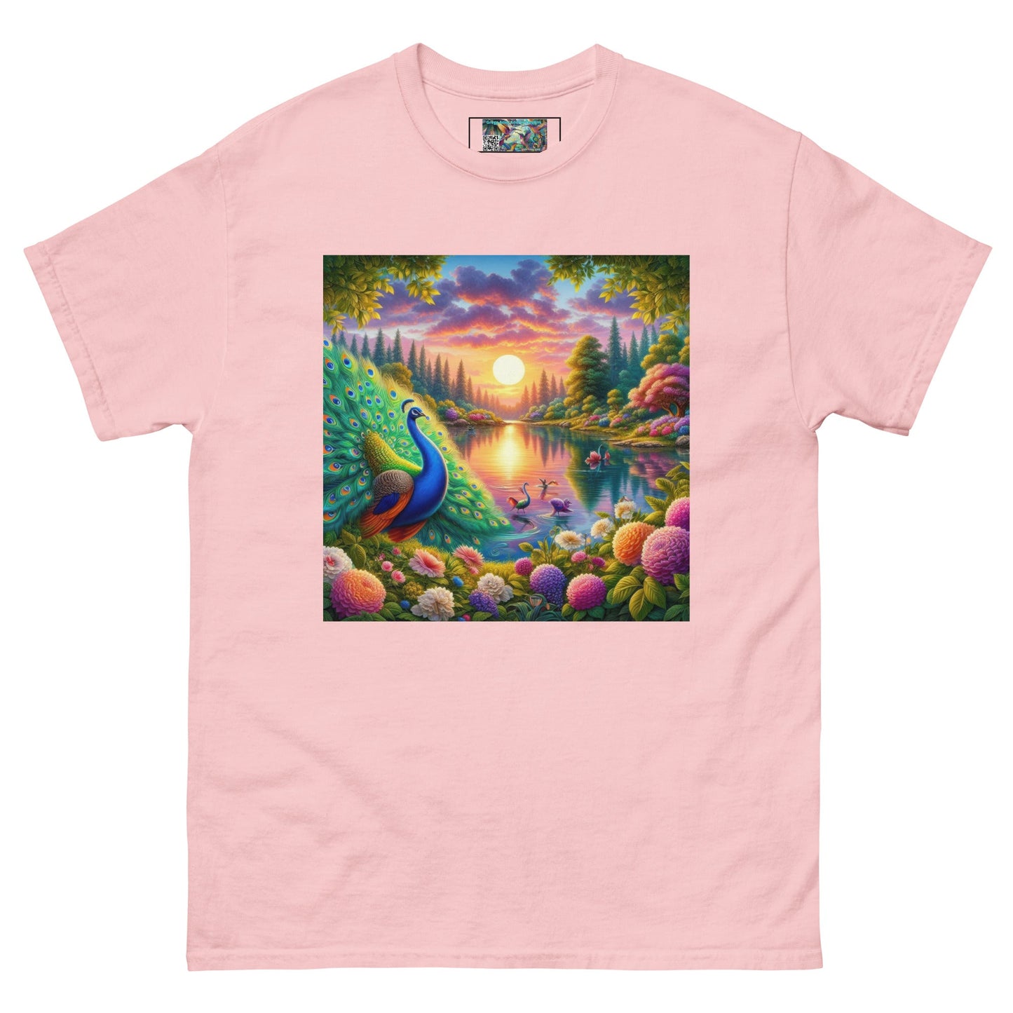 Peacock Sunset Unisex classic tee - Gregg Acini Adoree Designs - T-Shirt