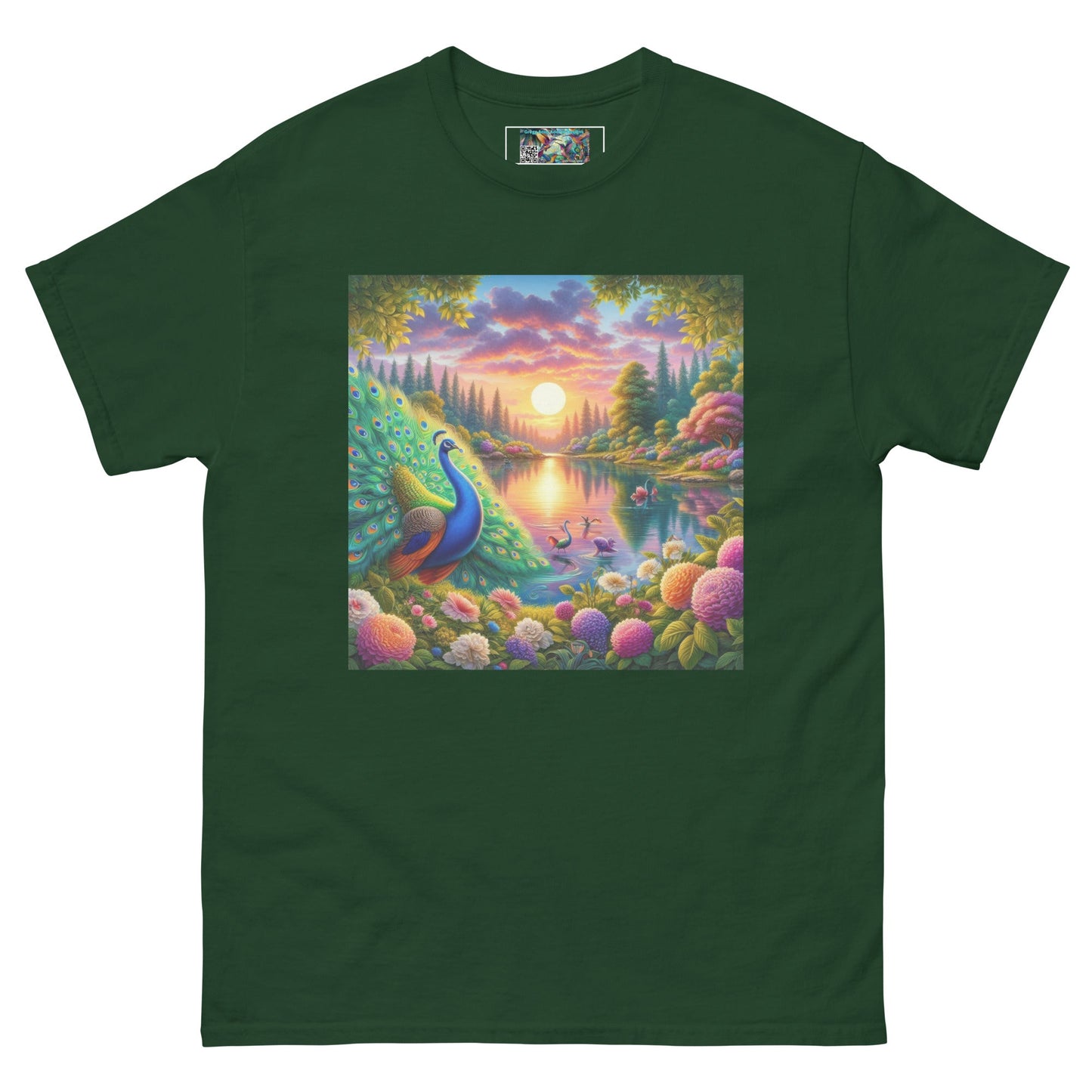 Peacock Sunset Unisex classic tee - Gregg Acini Adoree Designs - T-Shirt