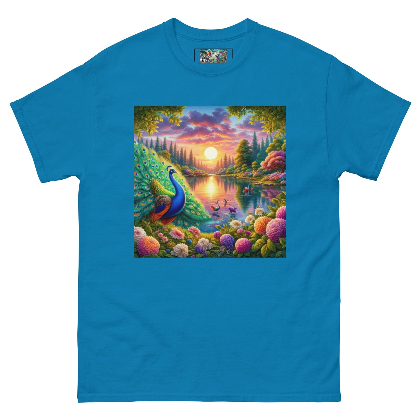 Peacock Sunset Unisex classic tee - Gregg Acini Adoree Designs - T-Shirt
