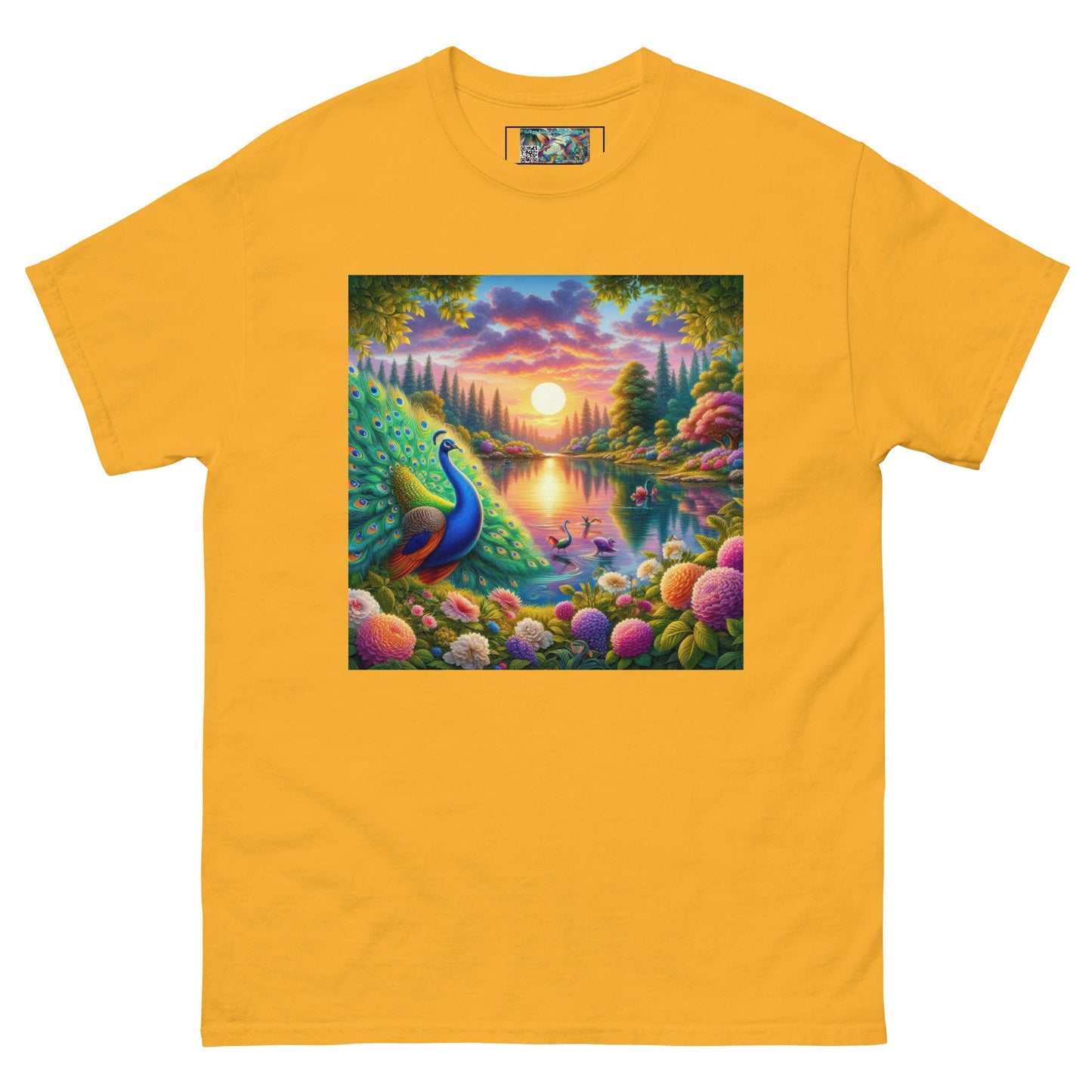Peacock Sunset Unisex classic tee - Gregg Acini Adoree Designs - T-Shirt