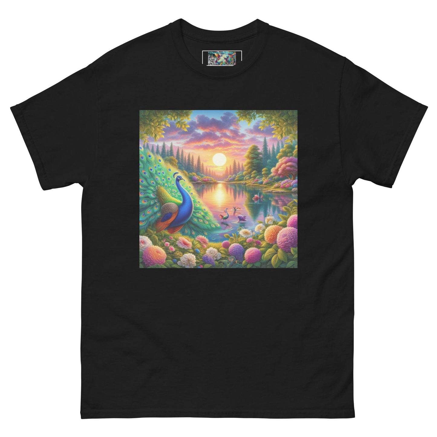 Peacock Sunset Unisex classic tee - Gregg Acini Adoree Designs - T-Shirt
