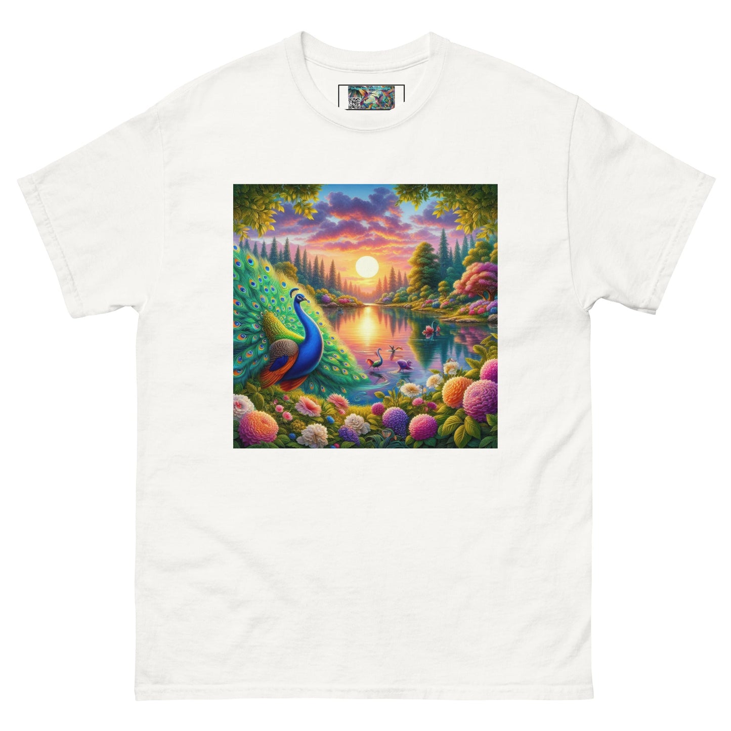 Peacock Sunset Unisex classic tee - Gregg Acini Adoree Designs - T-Shirt