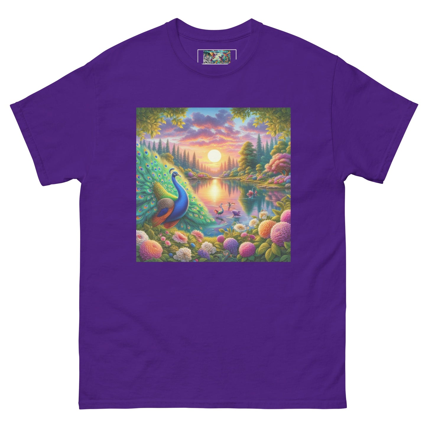 Peacock Sunset Unisex classic tee - Gregg Acini Adoree Designs - T-Shirt
