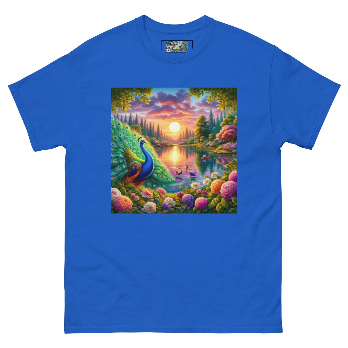 Peacock Sunset Unisex classic tee - Gregg Acini Adoree Designs - T-Shirt