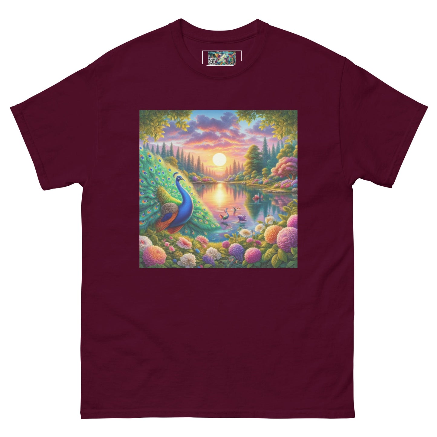 Peacock Sunset Unisex classic tee - Gregg Acini Adoree Designs - T-Shirt