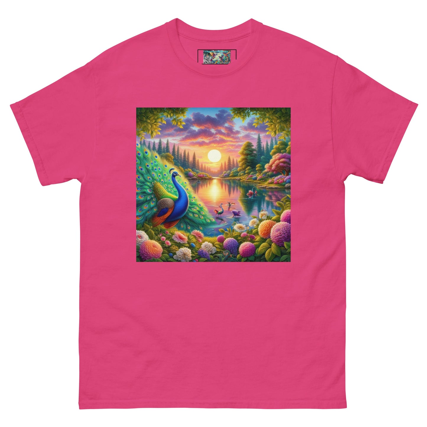 Peacock Sunset Unisex classic tee - Gregg Acini Adoree Designs - T-Shirt