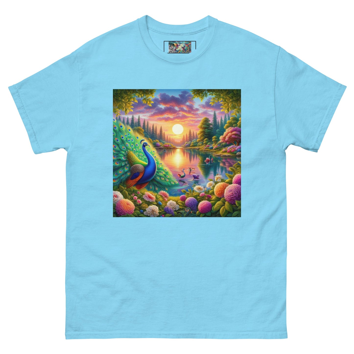 Peacock Sunset Unisex classic tee - Gregg Acini Adoree Designs - T-Shirt