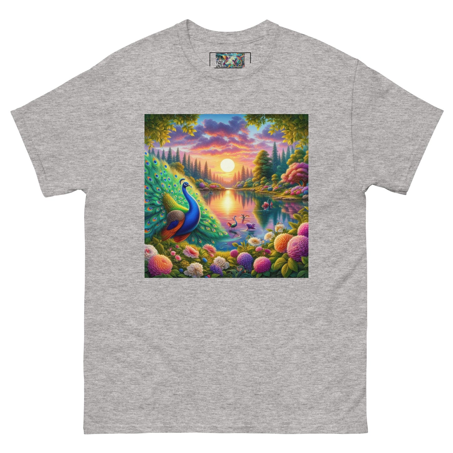 Peacock Sunset Unisex classic tee - Gregg Acini Adoree Designs - T-Shirt