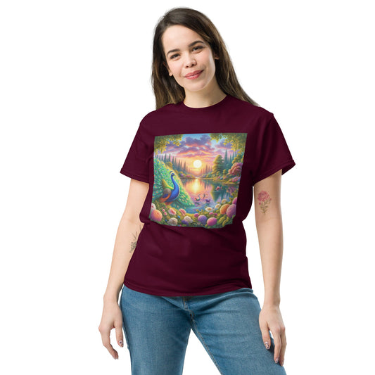 Peacock Sunset Unisex classic tee - Gregg Acini Adoree Designs - T-Shirt
