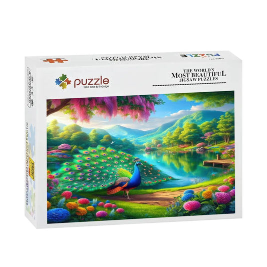 Peacock Under Wisteria Wooden Jigsaw Puzzles 500 pcs - Gregg Acini Adoree Designs - Jigsaw Puzzle
