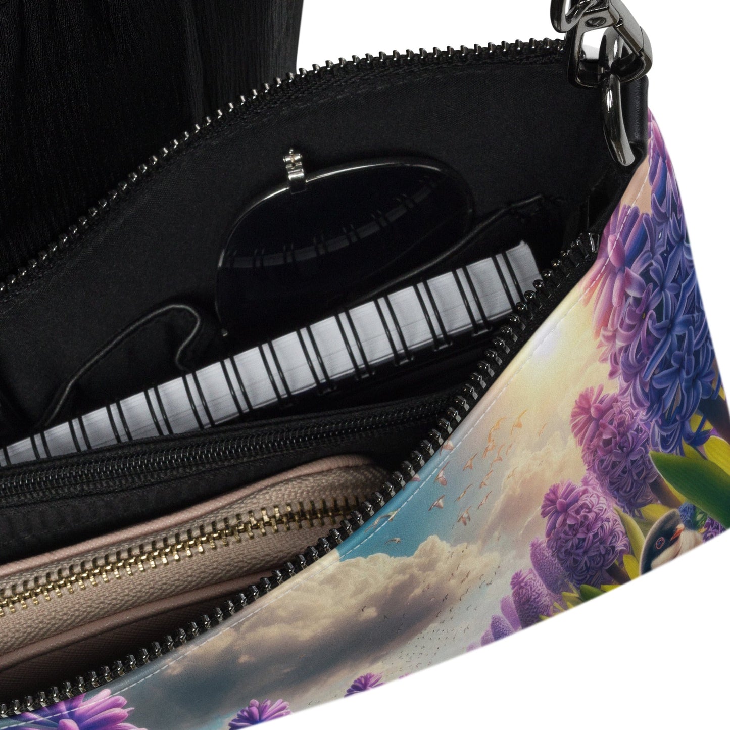 Penguins and Hyacinths Crossbody bag - Gregg Acini Adoree Designs - Handbag