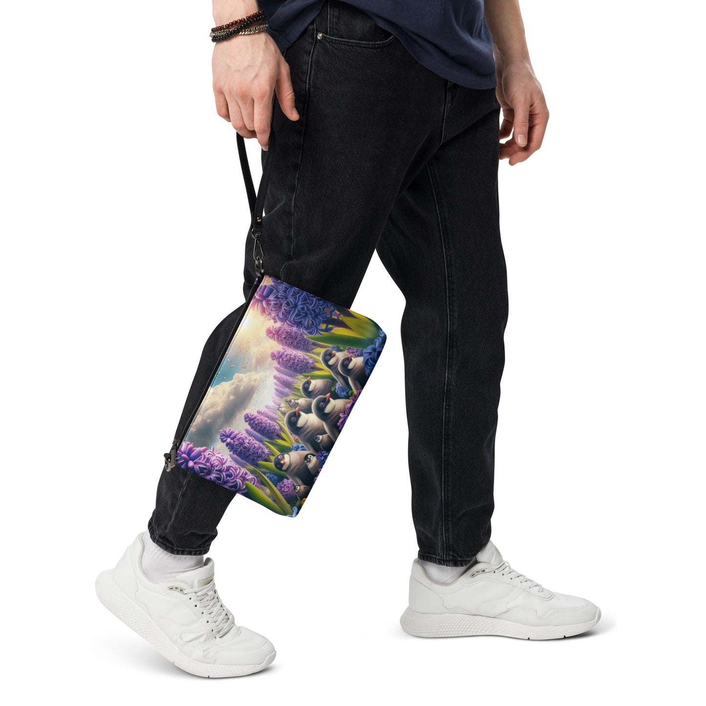 Penguins and Hyacinths Crossbody bag - Gregg Acini Adoree Designs - Handbag
