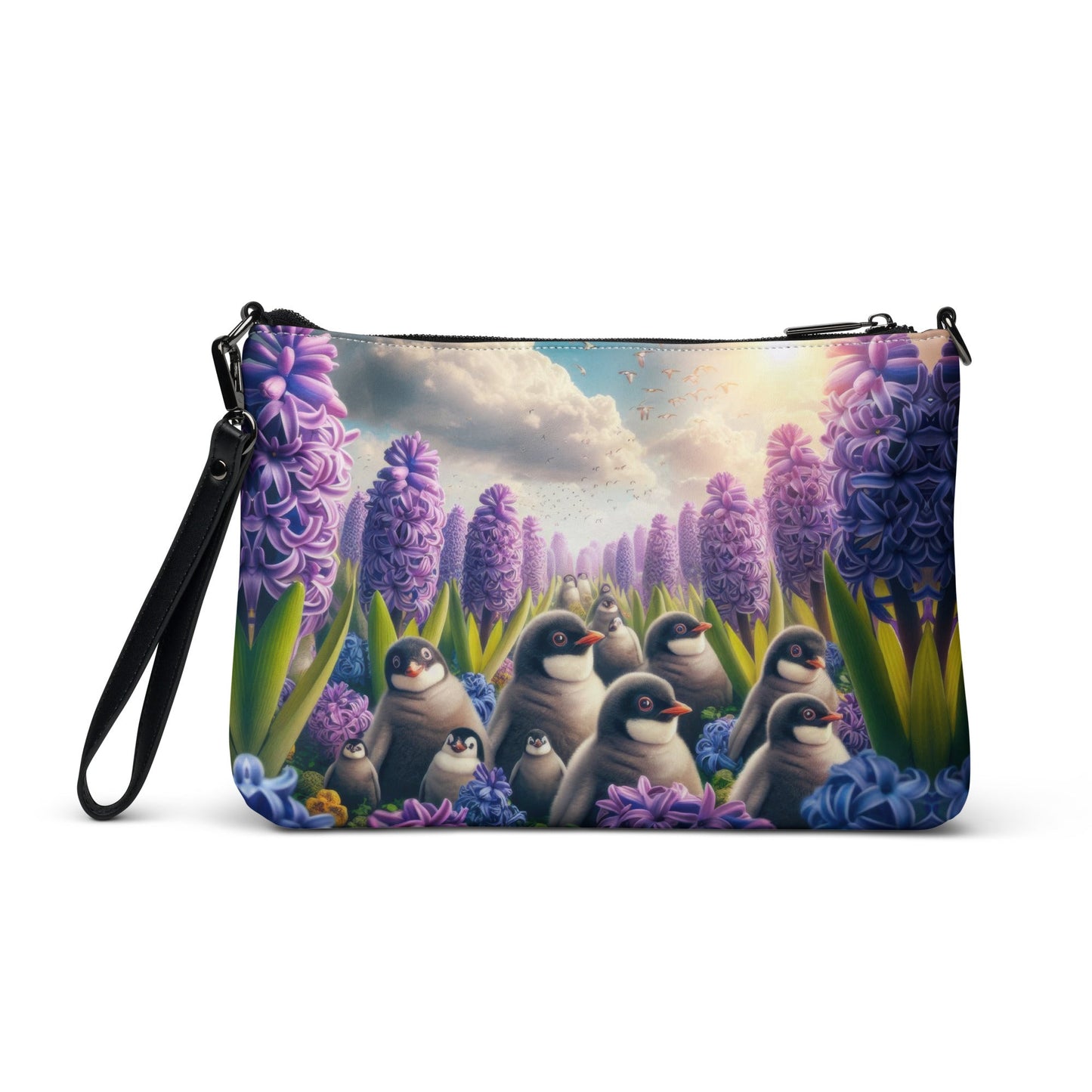 Penguins and Hyacinths Crossbody bag - Gregg Acini Adoree Designs - Handbag