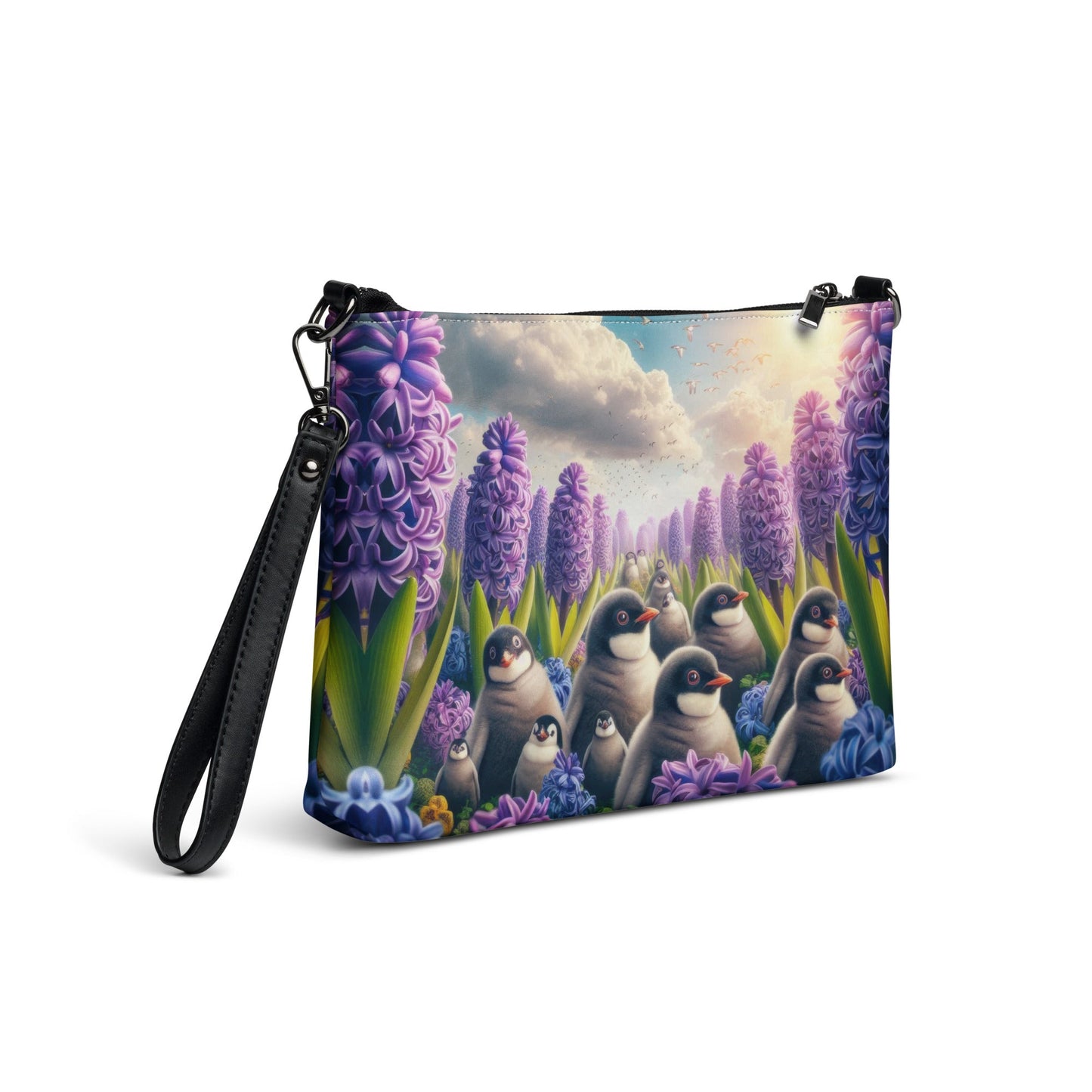 Penguins and Hyacinths Crossbody bag - Gregg Acini Adoree Designs - Handbag