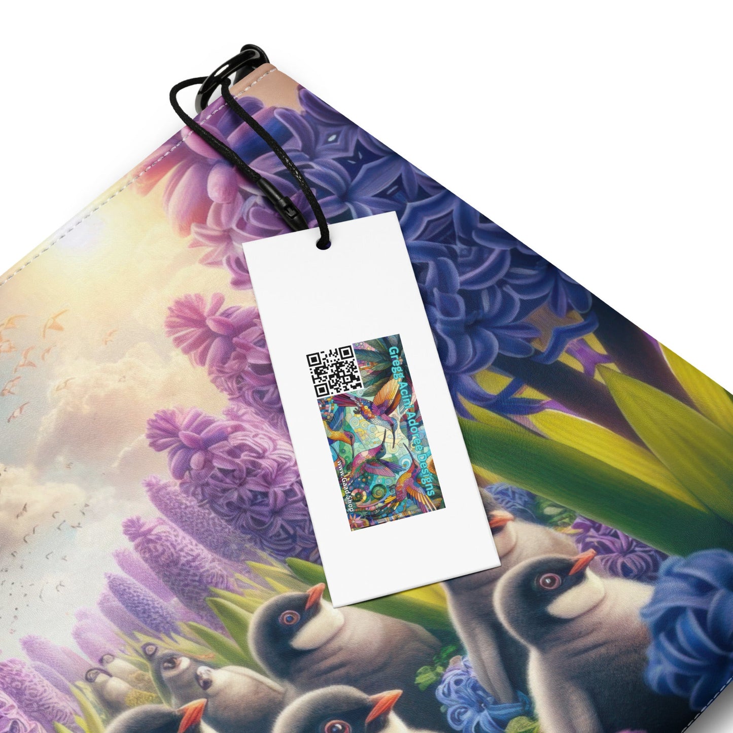 Penguins and Hyacinths Crossbody bag - Gregg Acini Adoree Designs - Handbag